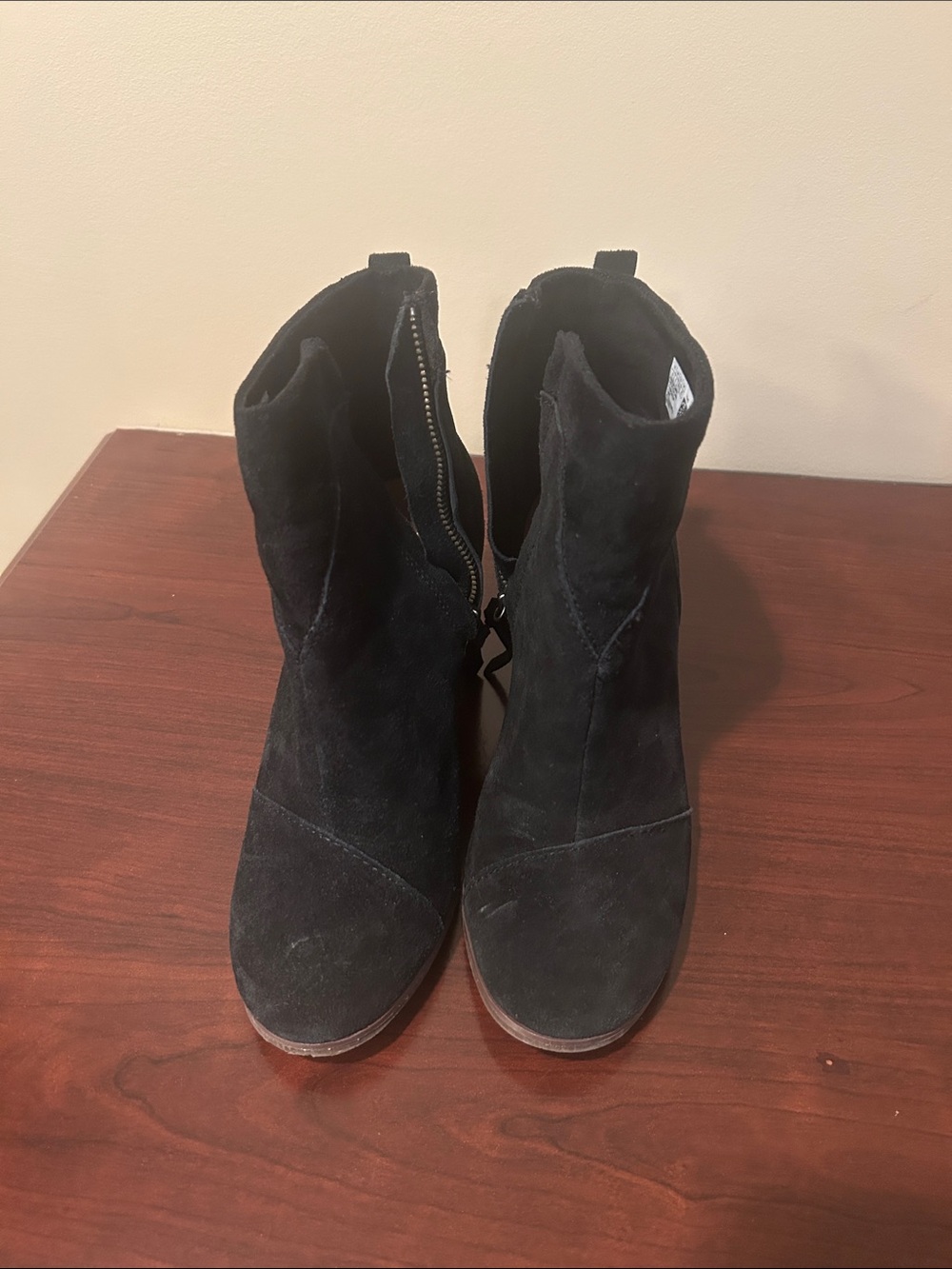 Toms Black Suede Ankle Booties